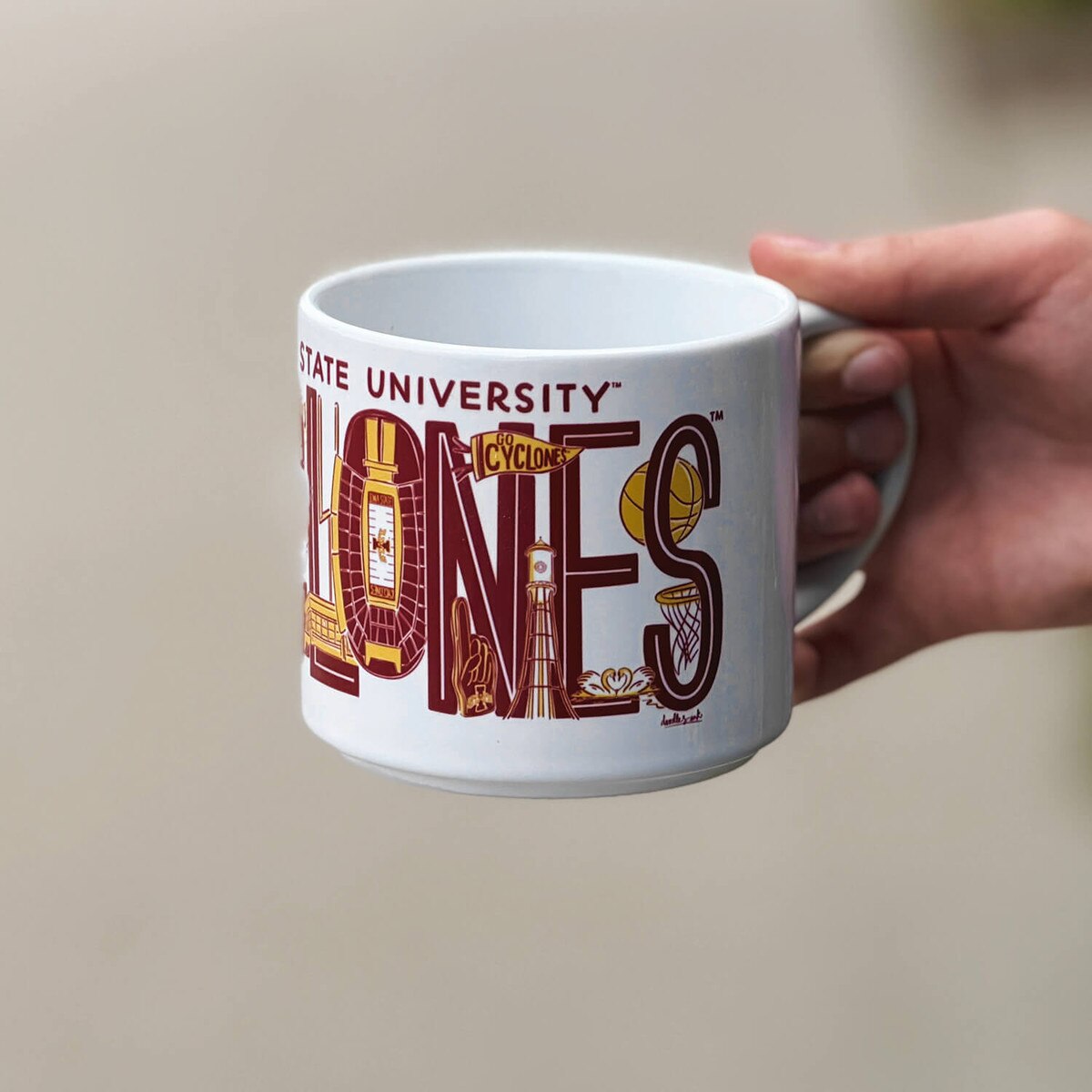 Iowa State Cyclones Doodles Ink Nolan Mug 14-oz